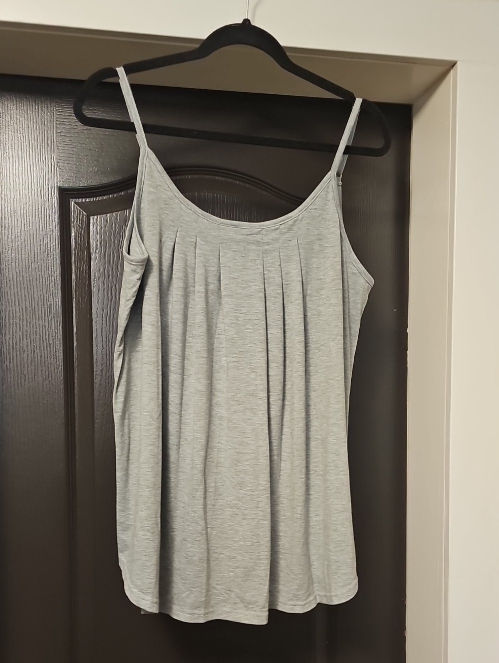 Light Gray Pleated Spaghetti Strap Women's Tank Top